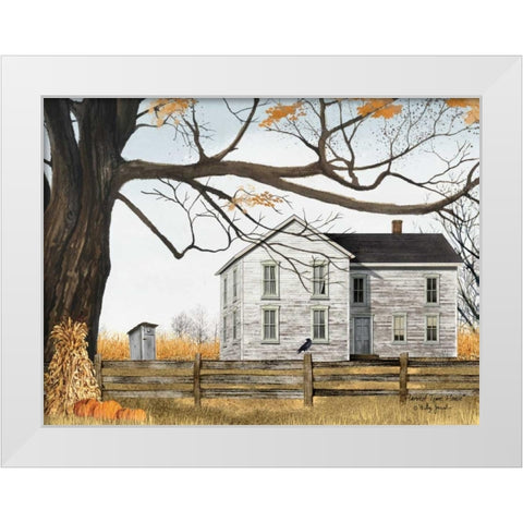 Harvest Time House White Modern Wood Framed Art Print by Jacobs, Billy