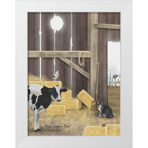 Uncle Sammys Barn White Modern Wood Framed Art Print by Jacobs, Billy