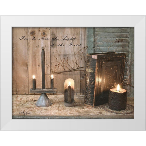 For Ye are the Light White Modern Wood Framed Art Print by Jacobs, Billy