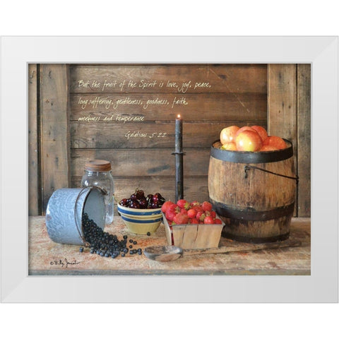 Fruit of the Spirit White Modern Wood Framed Art Print by Jacobs, Billy