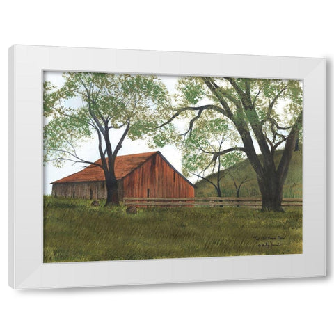 The Old Brown Barn White Modern Wood Framed Art Print by Jacobs, Billy