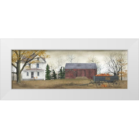 Pumpkins for Sale White Modern Wood Framed Art Print by Jacobs, Billy