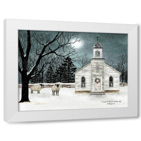 I Heard the Bells on Christmas Day - Darker Sky White Modern Wood Framed Art Print by Jacobs, Billy