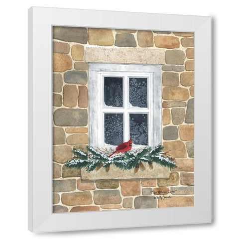 Winter Visitor White Modern Wood Framed Art Print by Jacobs, Billy