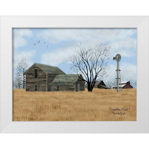 Forgotten Fields White Modern Wood Framed Art Print by Jacobs, Billy