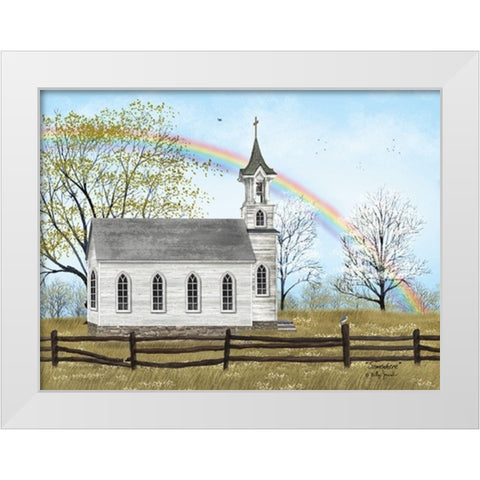 Somewhere White Modern Wood Framed Art Print by Jacobs, Billy