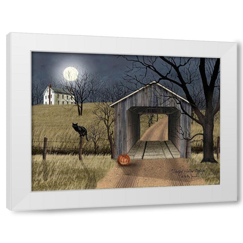 Sleepy Hollow Bridge White Modern Wood Framed Art Print by Jacobs, Billy