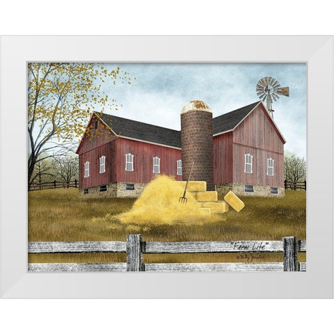 Farm Life White Modern Wood Framed Art Print by Jacobs, Billy