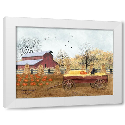 Autumn Blessings White Modern Wood Framed Art Print by Jacobs, Billy