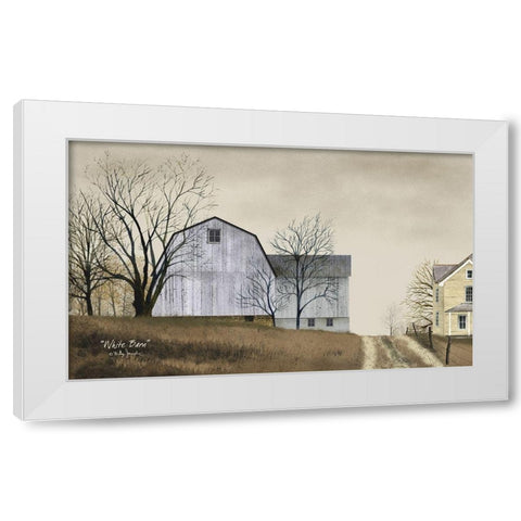 White Barn     White Modern Wood Framed Art Print by Jacobs, Billy
