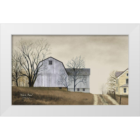 White Barn     White Modern Wood Framed Art Print by Jacobs, Billy