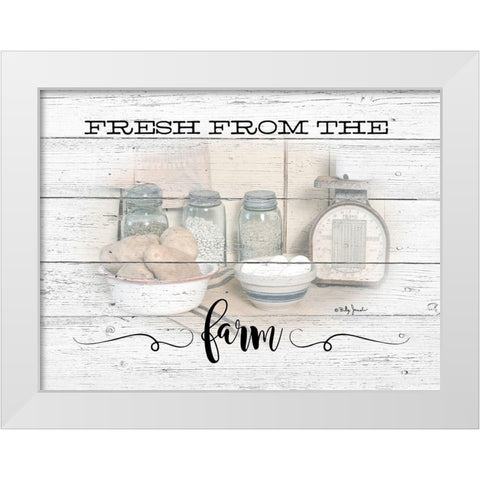 Fresh From the Farm White Modern Wood Framed Art Print by Jacobs, Billy