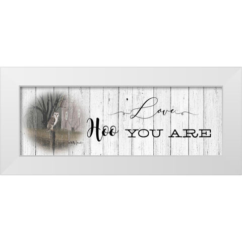 Love Hoo You Are White Modern Wood Framed Art Print by Jacobs, Billy