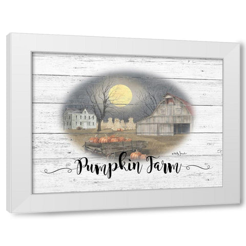 Pumpkin Farm White Modern Wood Framed Art Print by Jacobs, Billy