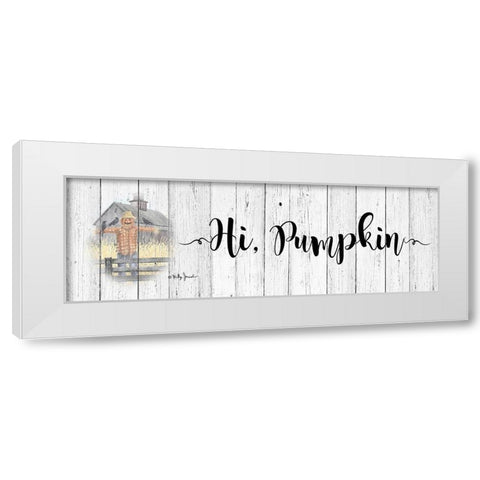 Hi-Pumpkin White Modern Wood Framed Art Print by Jacobs, Billy