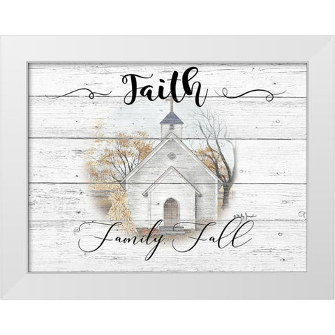 Faith-Family-Fall White Modern Wood Framed Art Print by Jacobs, Billy