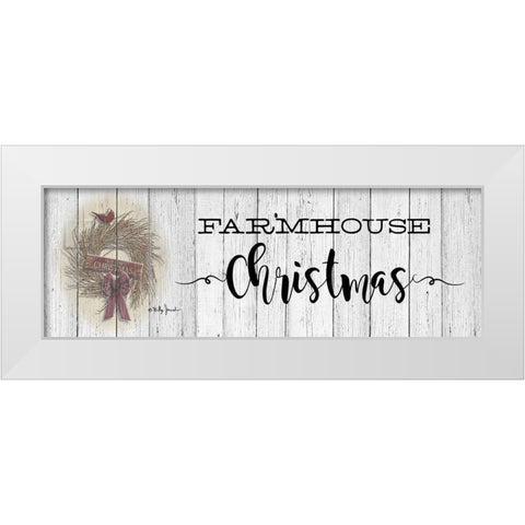 Farmhouse Christmas White Modern Wood Framed Art Print by Jacobs, Billy