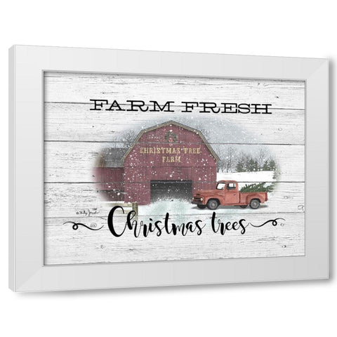 Farm Fresh Christmas Trees White Modern Wood Framed Art Print by Jacobs, Billy