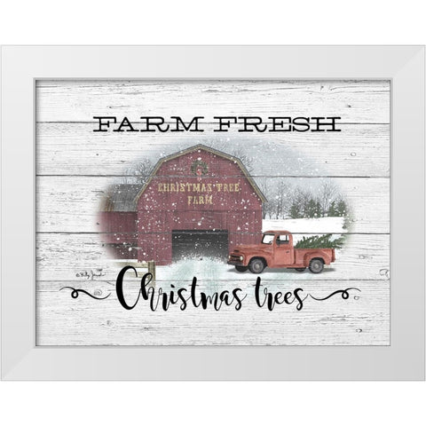 Farm Fresh Christmas Trees White Modern Wood Framed Art Print by Jacobs, Billy