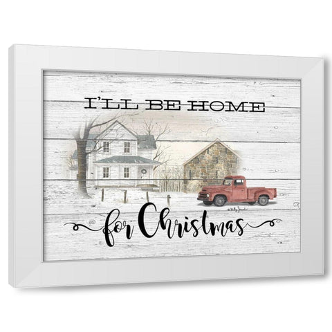 Ill Be Home for Christmas White Modern Wood Framed Art Print by Jacobs, Billy