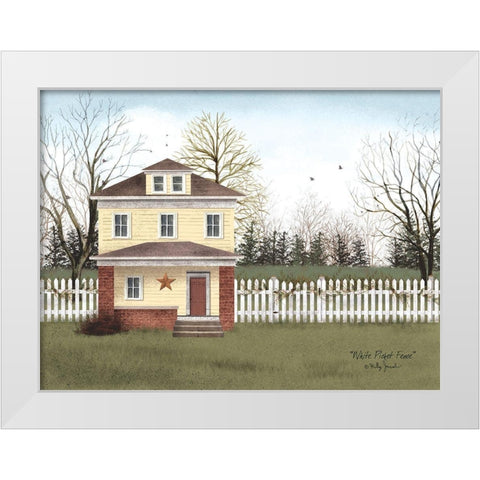 White Picket Fence White Modern Wood Framed Art Print by Jacobs, Billy