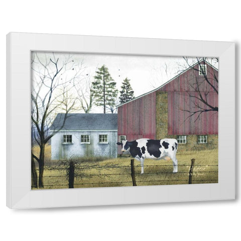 Holstein White Modern Wood Framed Art Print by Jacobs, Billy
