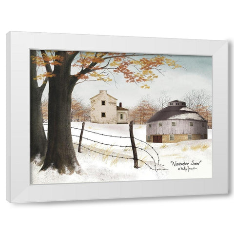 November Snow White Modern Wood Framed Art Print by Jacobs, Billy