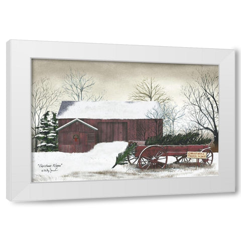 Christmas Wagon        White Modern Wood Framed Art Print by Jacobs, Billy