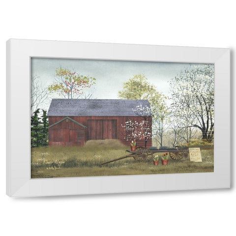 Flower Wagon      White Modern Wood Framed Art Print by Jacobs, Billy
