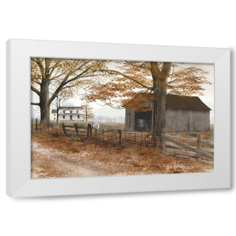 Old Country Road White Modern Wood Framed Art Print by Jacobs, Billy