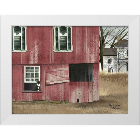 The Mouser White Modern Wood Framed Art Print by Jacobs, Billy