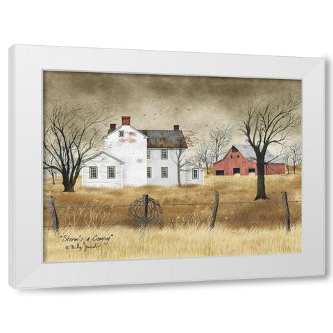 Storms a Comin White Modern Wood Framed Art Print by Jacobs, Billy