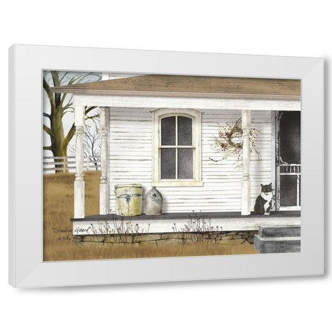 Standing Guard White Modern Wood Framed Art Print by Jacobs, Billy