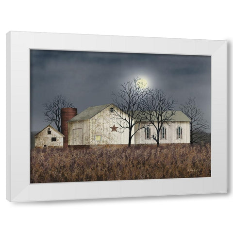Evening Chores White Modern Wood Framed Art Print by Jacobs, Billy