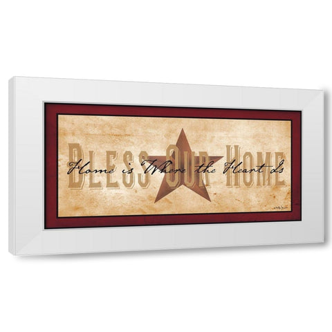 Bless Our Home White Modern Wood Framed Art Print by Jacobs, Billy