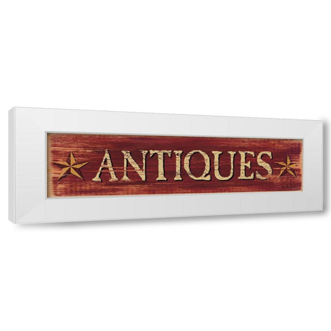 Antiques White Modern Wood Framed Art Print by Jacobs, Billy