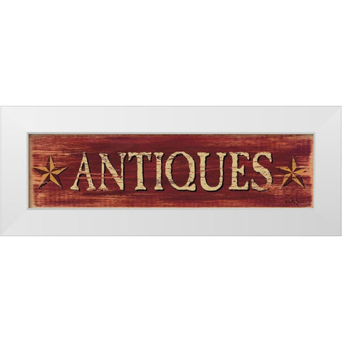 Antiques White Modern Wood Framed Art Print by Jacobs, Billy