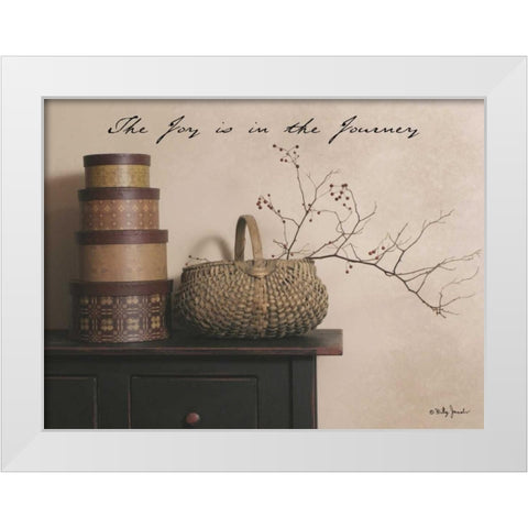 Joy is the Journey  White Modern Wood Framed Art Print by Jacobs, Billy
