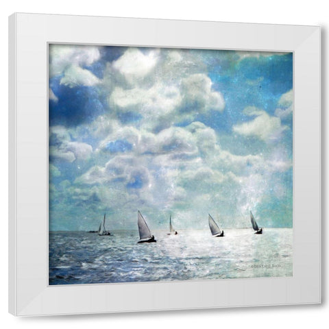 Sailing White Waters White Modern Wood Framed Art Print by Bluebird Barn