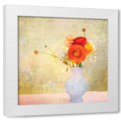Love Me Tender Bouquet White Modern Wood Framed Art Print by Bluebird Barn
