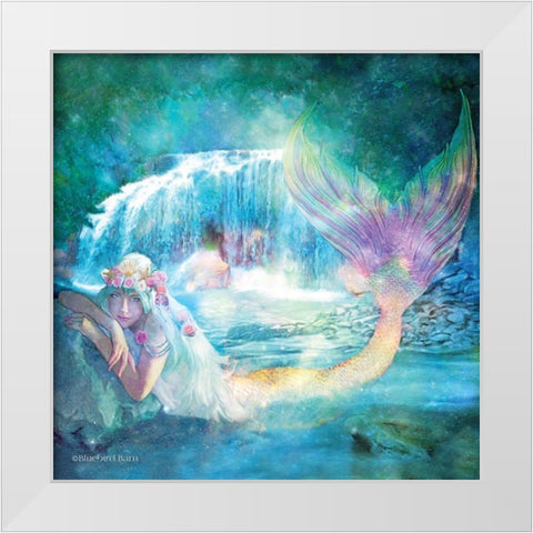 Woodland Cove Mermaid White Modern Wood Framed Art Print by Bluebird Barn