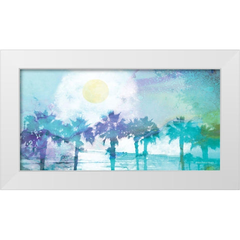 Blue Moon Palm Beach White Modern Wood Framed Art Print by Bluebird Barn