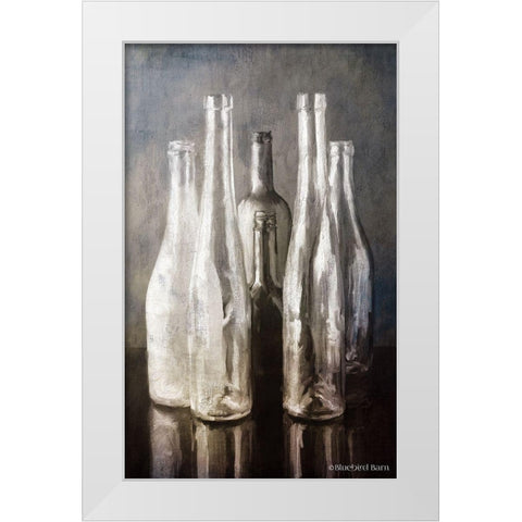 Grey Bottle Collection   White Modern Wood Framed Art Print by Bluebird Barn