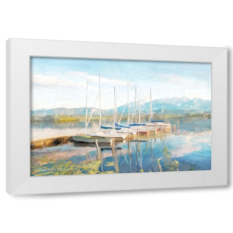 Blue Sky Fishing Day White Modern Wood Framed Art Print by Bluebird Barn