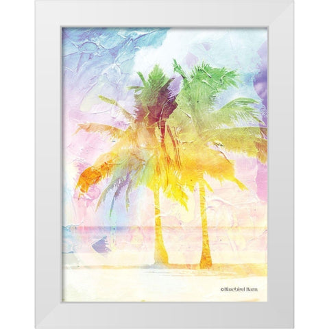 Bright Summer Palm Group II White Modern Wood Framed Art Print by Bluebird Barn