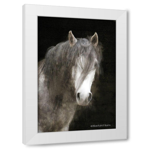 Gypsy Vanner Mystique   White Modern Wood Framed Art Print by Bluebird Barn