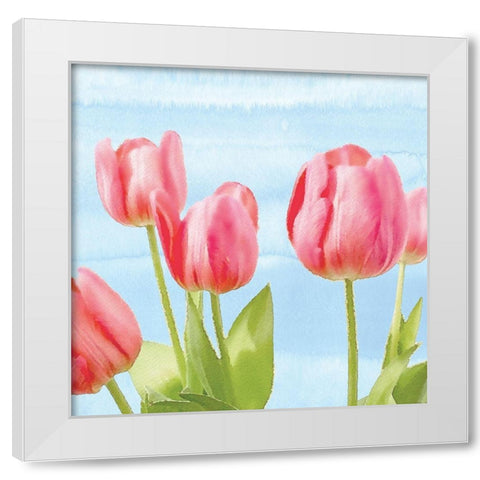 Fresh Spring Tulips I White Modern Wood Framed Art Print by Bluebird Barn