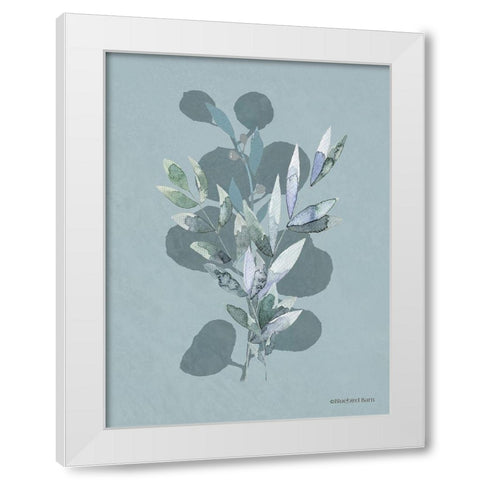 Watercolor Greenery Series Medium Teal I White Modern Wood Framed Art Print by Bluebird Barn
