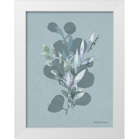 Watercolor Greenery Series Medium Teal I White Modern Wood Framed Art Print by Bluebird Barn