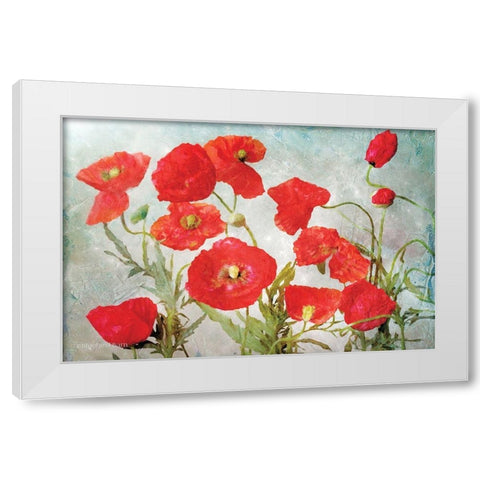 Poppies White Modern Wood Framed Art Print by Bluebird Barn